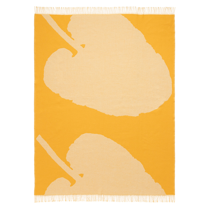 Marimekko Valkea Yö Blanket, caramel/cream/orange