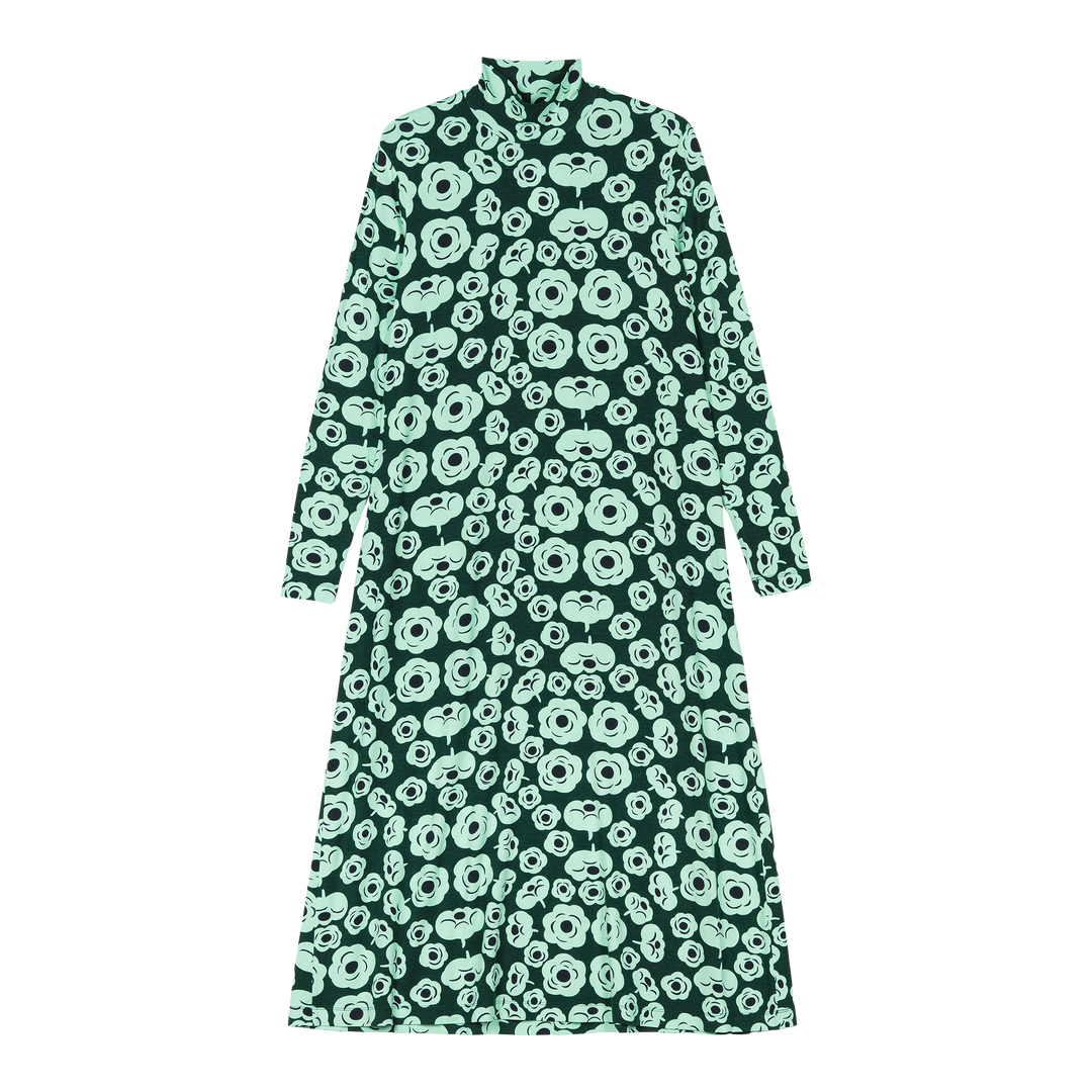 Marimekko Cavea Tumma Jersey Dress, dk.green/turquoise/black Touch of Finland Marimekko Cavea Tumma Jersey Dress, dk.green/turquoise/black Touch of Finland
