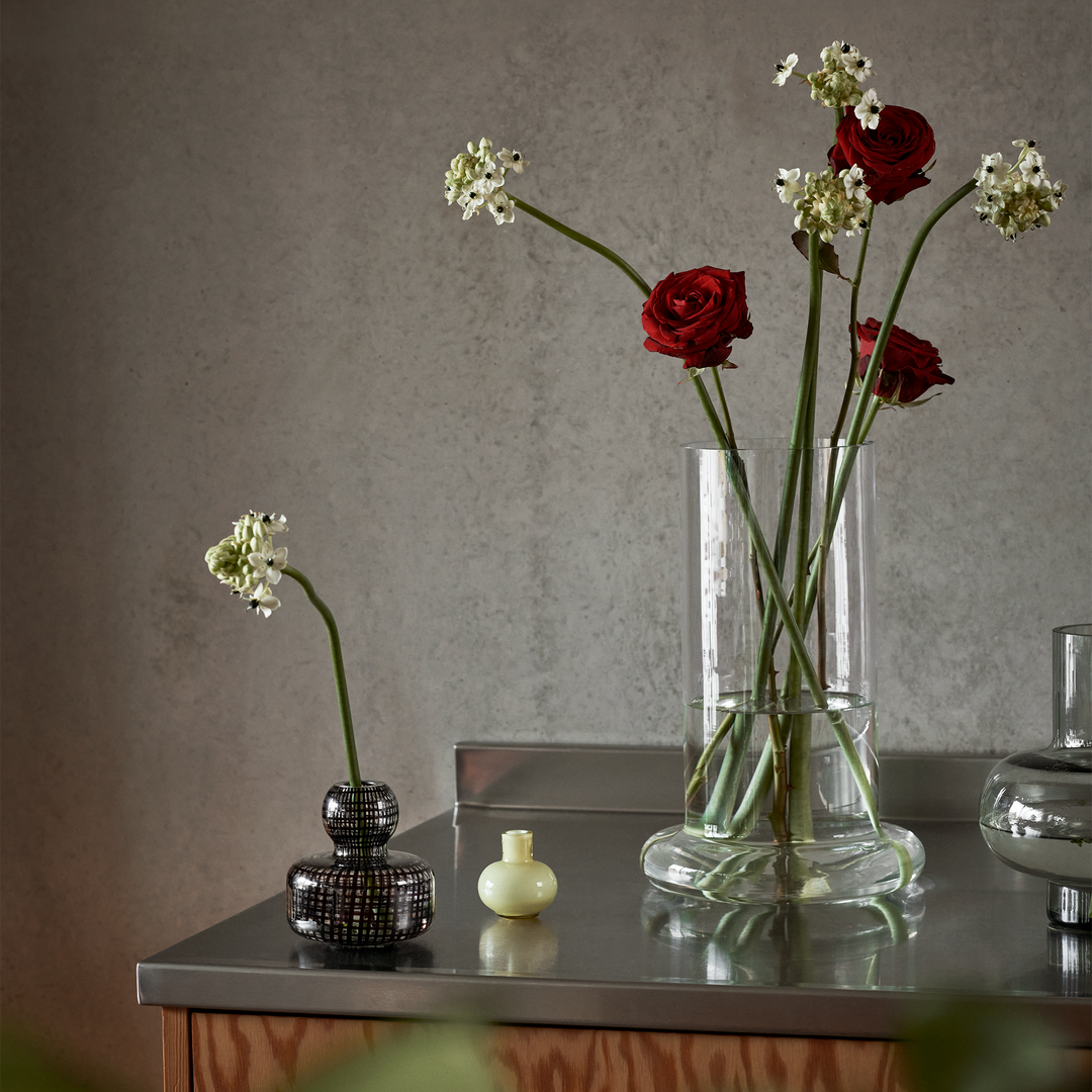 marimekko フラワーベース ブラック×クリア MarimekkoFlowerVaseclearblack_