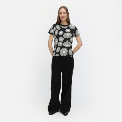 Marimekko Heleys Tumma T-Shirt, black/grey/off-white