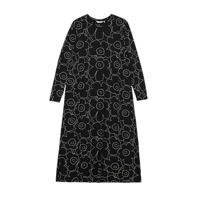 Marimekko Kolmin Piirto Unikko Jersey Dress, black/off-white