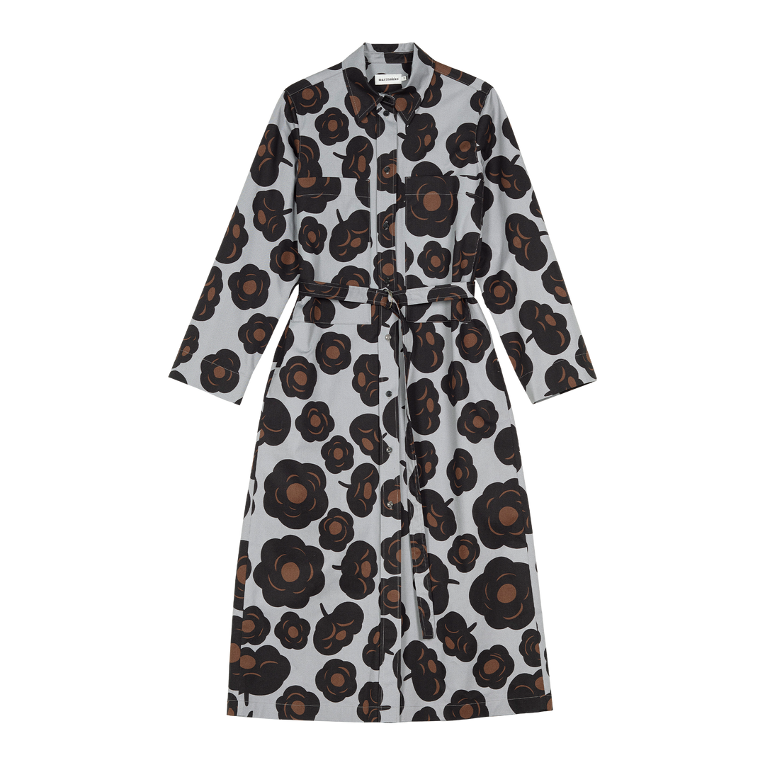 Marimekko Molla Tumma Dress, grey/black/brown – Touch of Finland