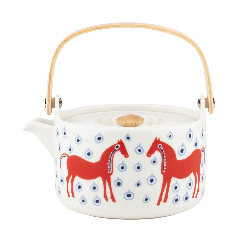 さ*ー様 【ペア】marimekko 白黒　お馬さん柄のお皿　約27cm Marimekko Musta Tamma Teapot – Touch of Finland