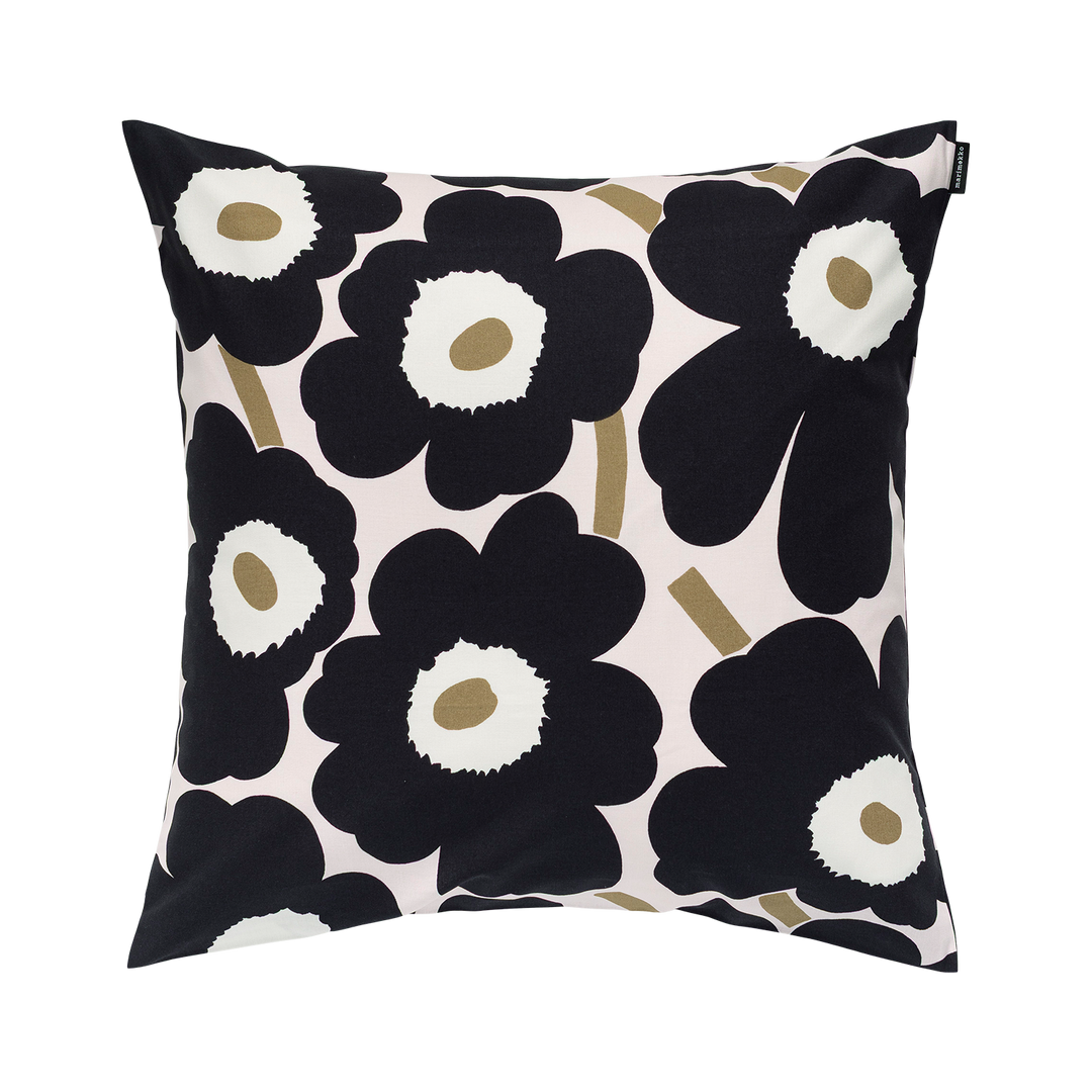 Marimekko Pieni Unikko Cushion Cover, pink/charcoal/lt.brown