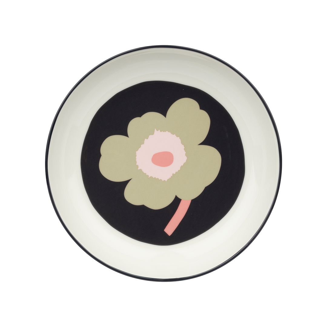 Marimekko Unikko Coupe Plate, off-white/charcoal/sand/pink – Touch