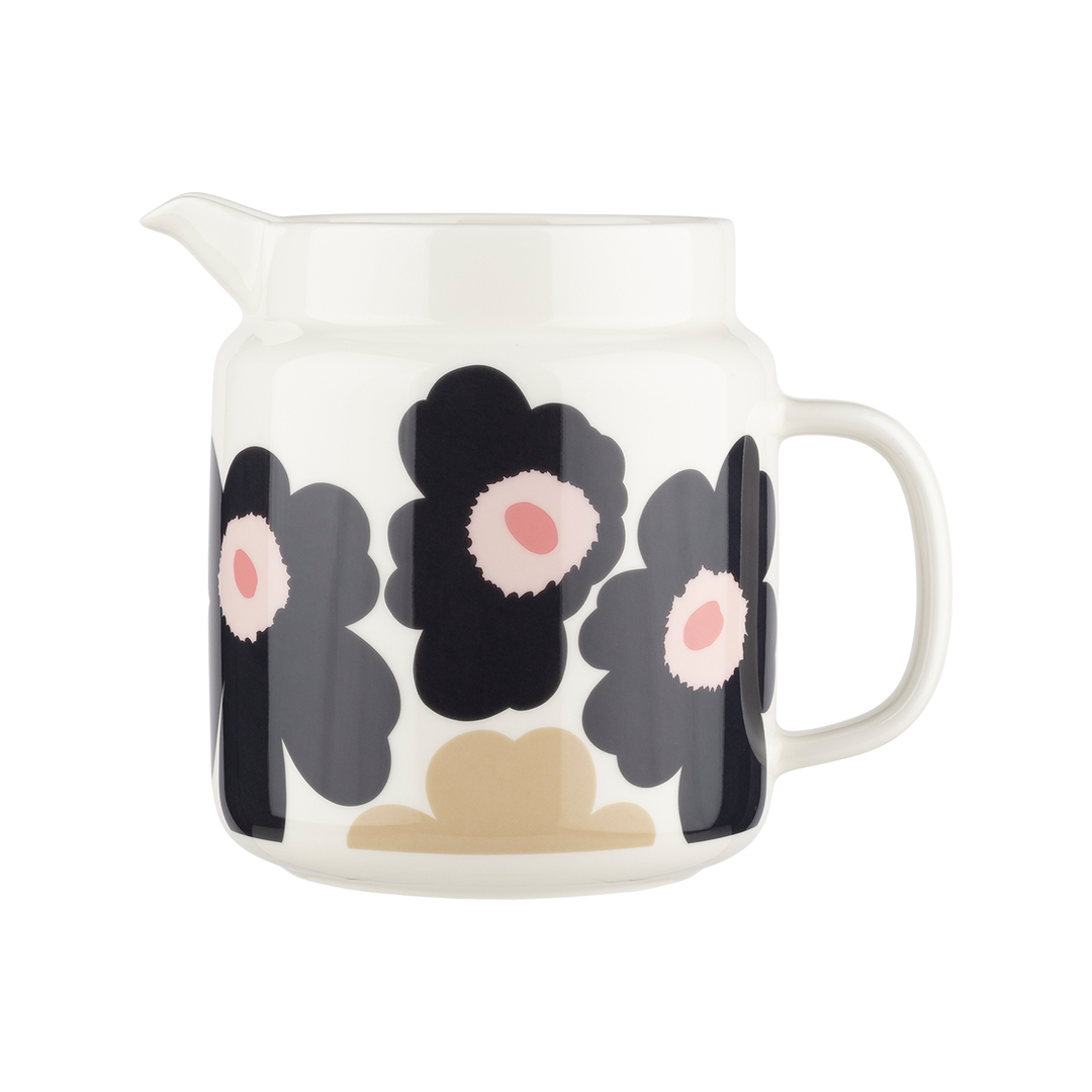 Marimekko Unikko Jug, off-white/charcoal/sand/pink – Touch of Finland