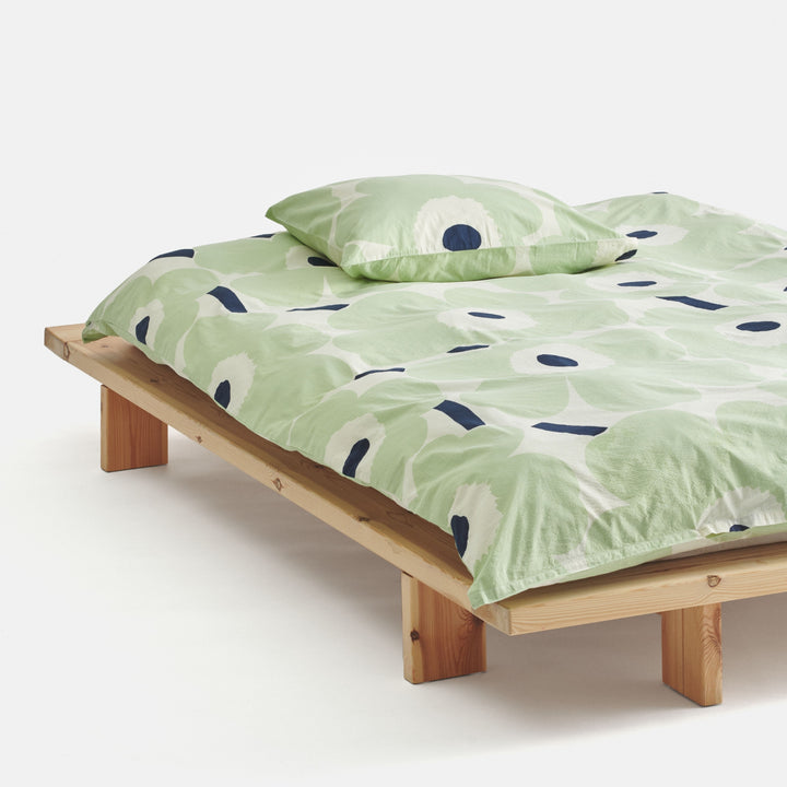 Marimekko Unikko King Duvet Cover Set, off-white/sage/black