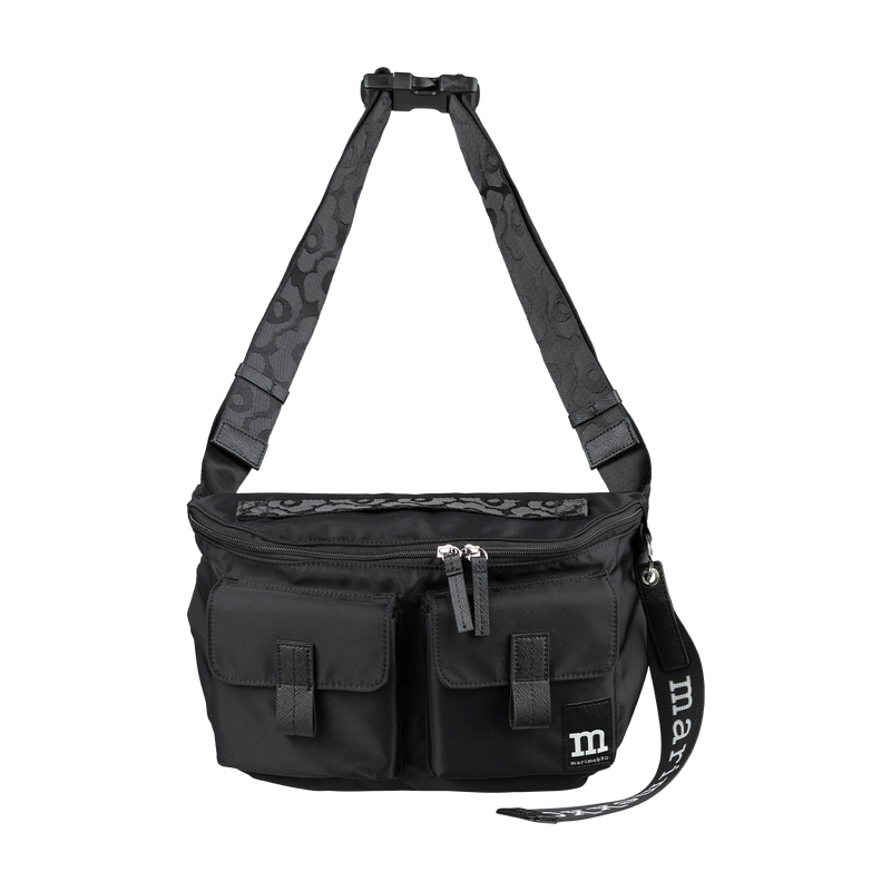 Marimekko Unikko Medium Sling Shoulder Bag, solid black