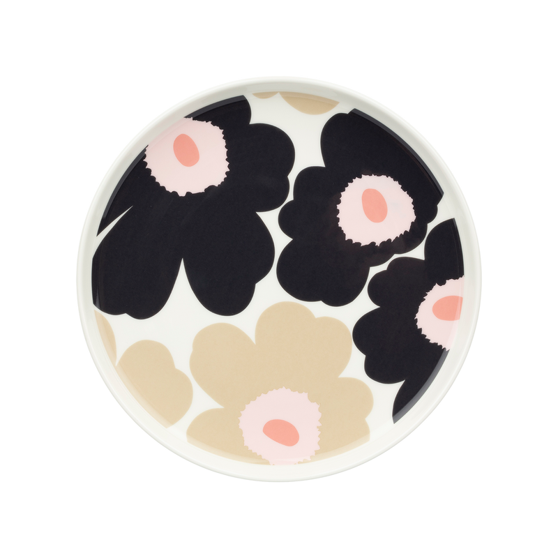食器  marimekko Marimekko Unikko Salad Plate, off-white/charcoal/sand/pink – Touch