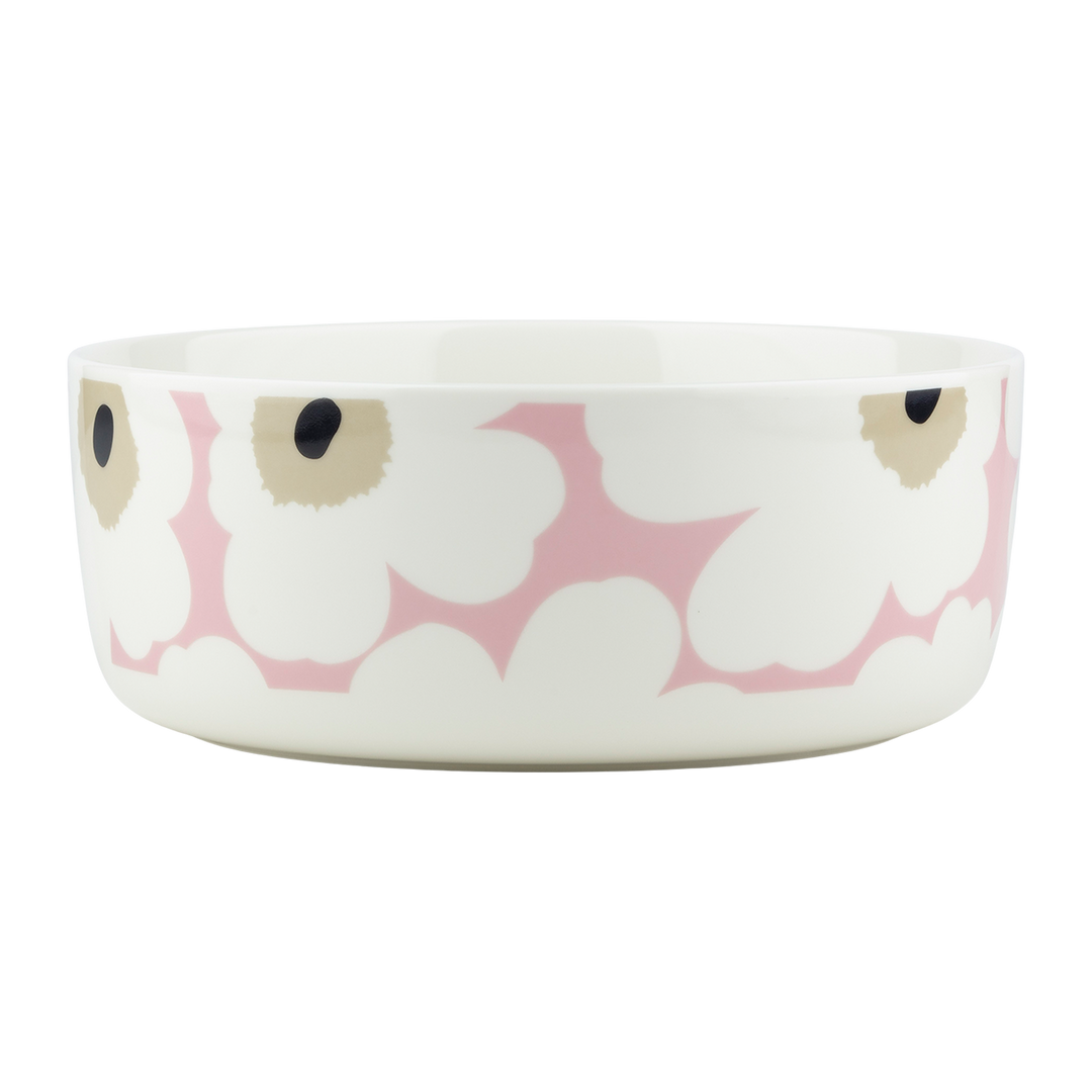 Marimekko Unikko Serving Bowl, off-white/pink/sand/charcoal