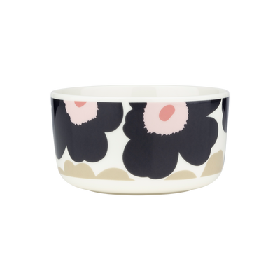 Marimekko Unikko Soup / Cereal Bowl, off-white/charcoal/sand/pink