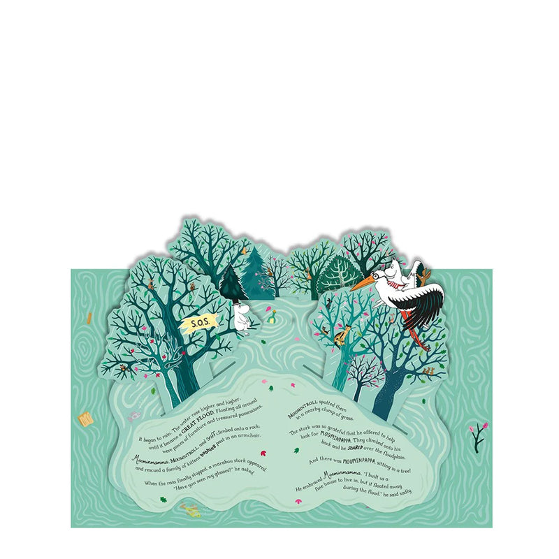 Illustrated map of a forest with trees and a bird, featuring text on a white background.