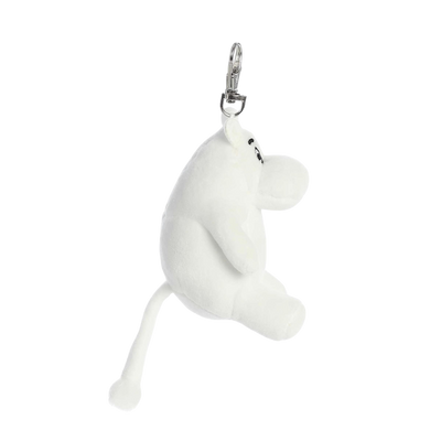 side view of Moomintroll Clip-On Keychain Plush