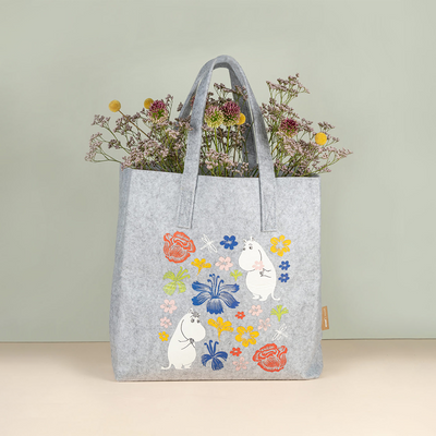 Muurla Moomin Flowers Tote Bag filled with flowers