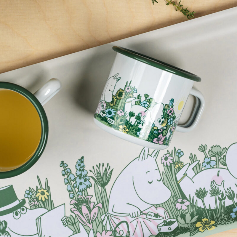 Muurla Moomin In The Garden Enamel Mug with tray
