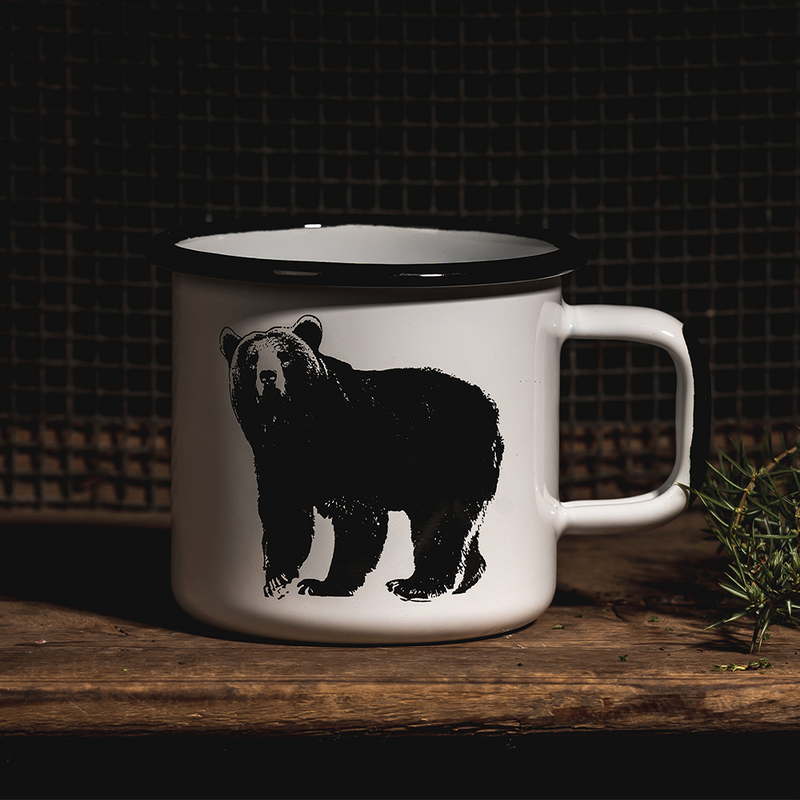 Muurla Nordic Bear Enamel Mug 12.5 ounces