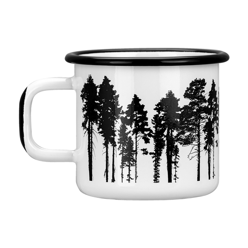 Muurla Nordic Forest Enamel Mug wraparound design