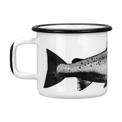 Muurla Nordic Salmon Enamel Mug wraparound design