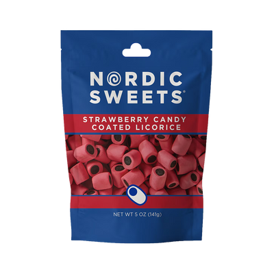 Nordic Sweets Strawberry Candy Coated Licorice (141g)