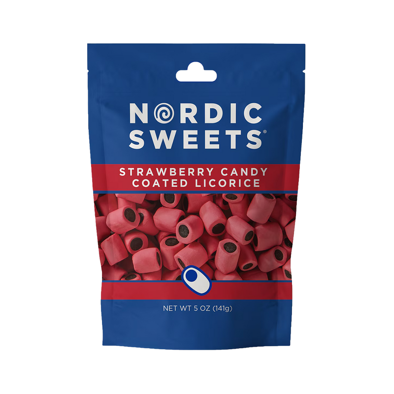 Nordic Sweets Strawberry Candy Coated Licorice (141g)