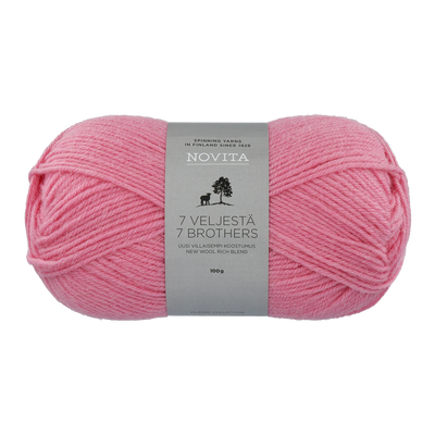 Novita 7 Brothers Wool Yarn, pink caramel