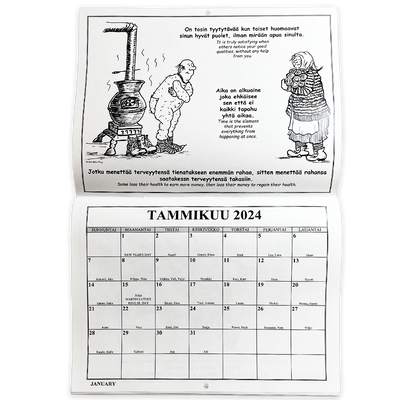 January of old sayings and name days calendar