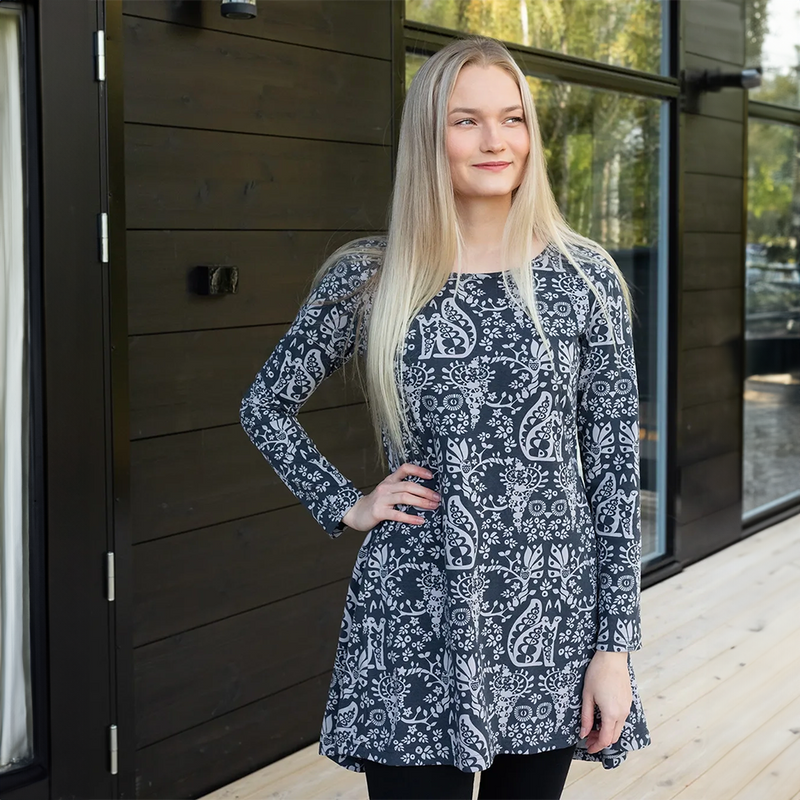PaaPii Heija Tunic - Meilikki, grey lifestyle side