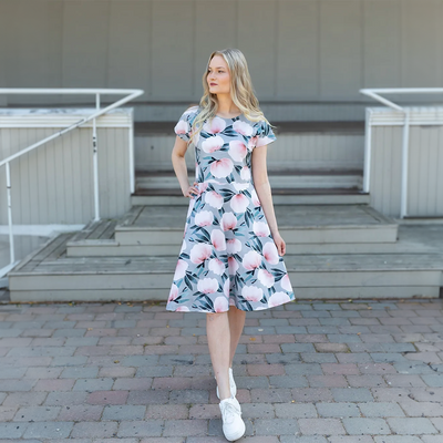 PaaPii Julia Dress - Harmony, grey lifestyle full