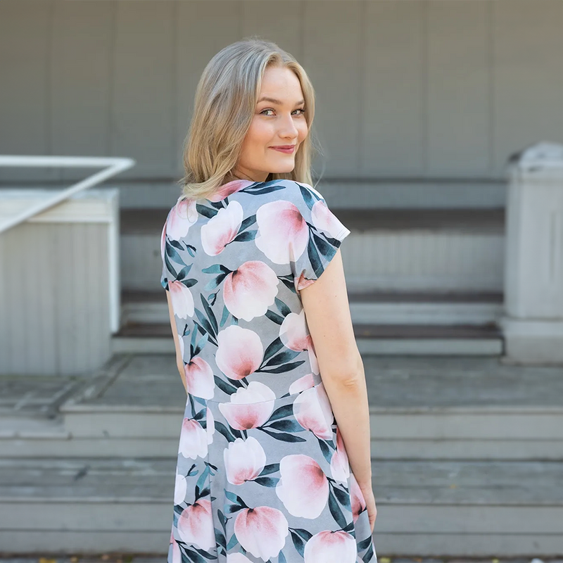 PaaPii Julia Dress - Harmony, grey lifestyle back