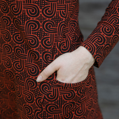 drop shaped pockets of kannel tunic looped square rust