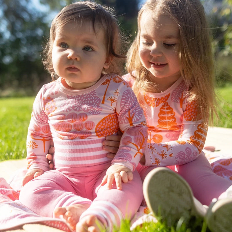 baby onesie bodysuit with long sleeves pink pattern