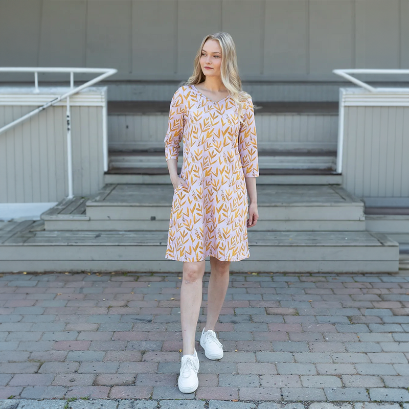 PaaPii Saimi Dress - Grasslands, red lifestyle full image