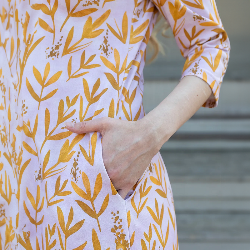 PaaPii Saimi Dress - Grasslands, red lifestyle pocket
