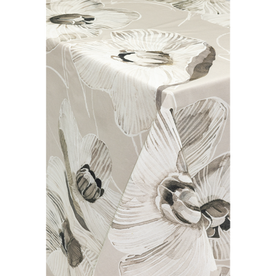 Floral patterned tablecloth with a white background