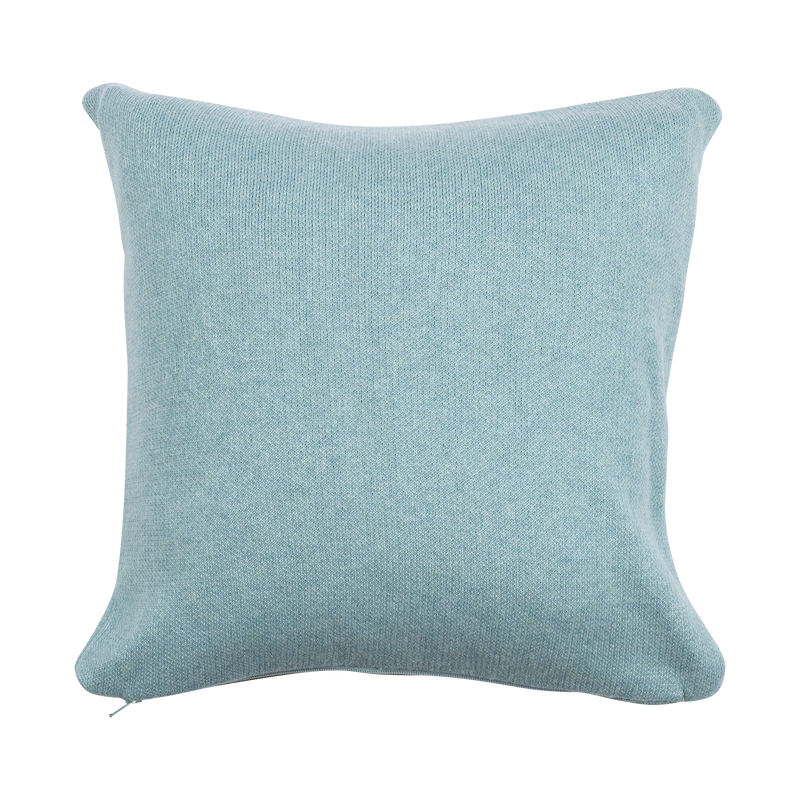 Light blue cushion on a white background