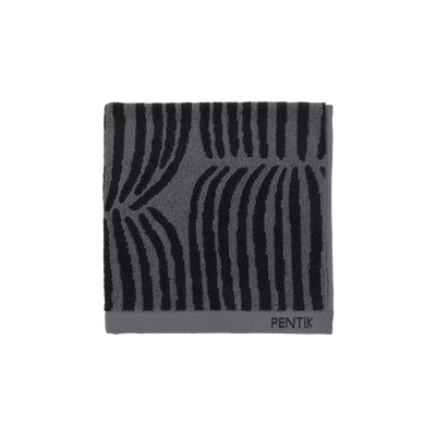 Pentik Vilja Black Hand Towel folded up