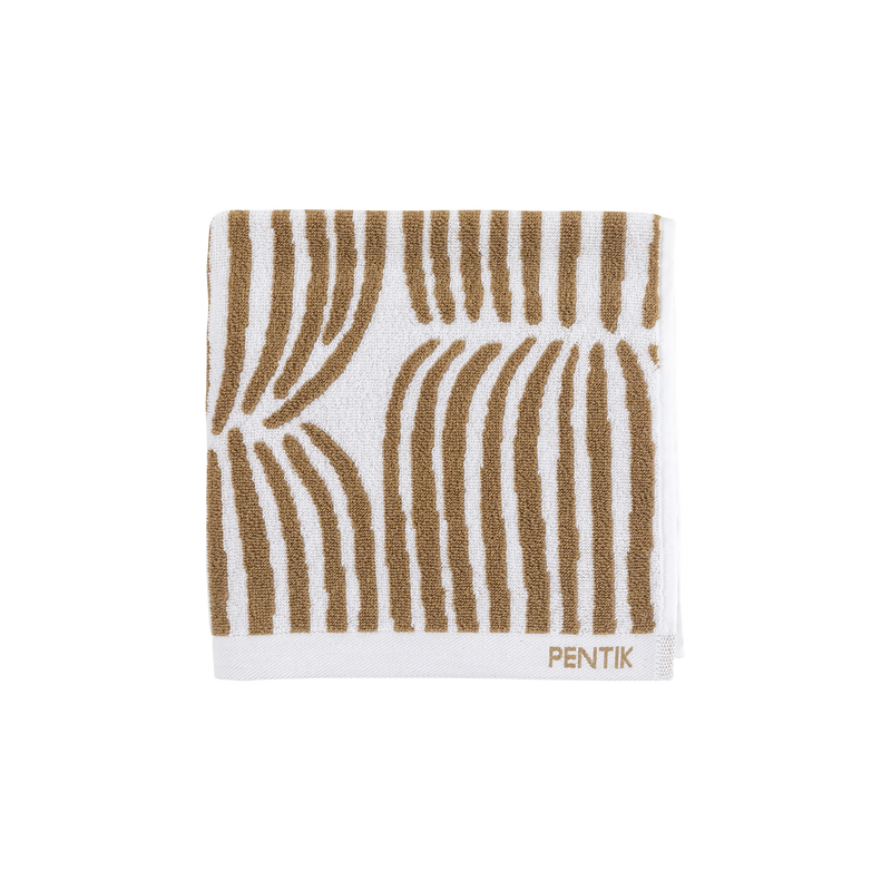 Pentik Vilja Brown / White Hand Towel folded