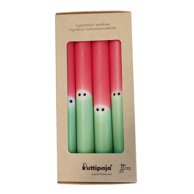 Puttipaja 4pk Tonttu Crown Candles, red/green