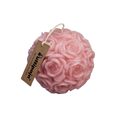 Puttipaja Rose Ball Candle, pink