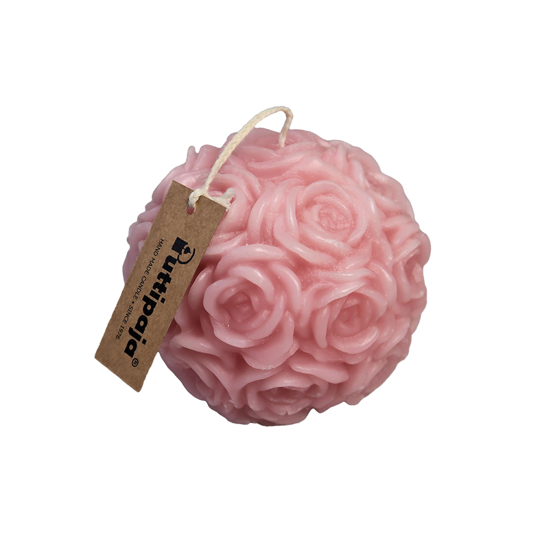 Puttipaja Rose Ball Candle, pink
