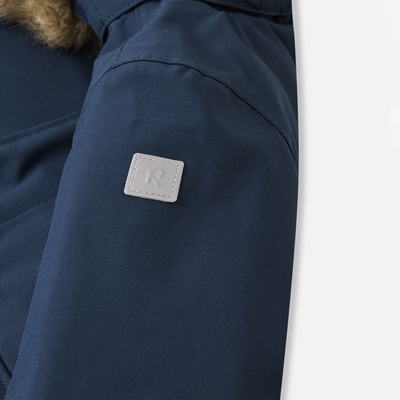 Reima Toddlers' Mutka Waterproof Winter Parka - Navy reflective arm badge