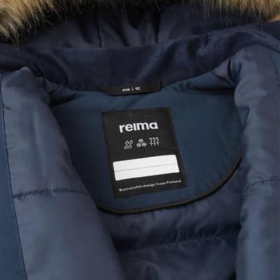 Reima Toddlers' Mutka Waterproof Winter Parka - Navy waterproof seams