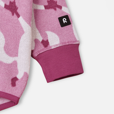 Reima Toddlers' Ornament Moisture-Wicking Fleece Sweater - Mauve Pink cuffs