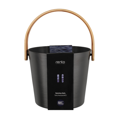 Rento Black Aluminum Sauna Bucket with packaging