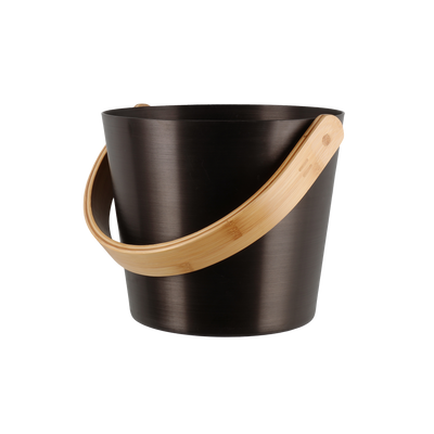 Rento Brown AluminumnSauna Bucket with bamboo ladle