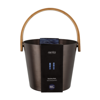 Rento Brown Aluminum Bamboo Sauna Bucket with packaging