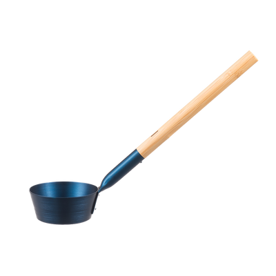 Rento Dark Blue Aluminum Bamboo Sauna Ladle