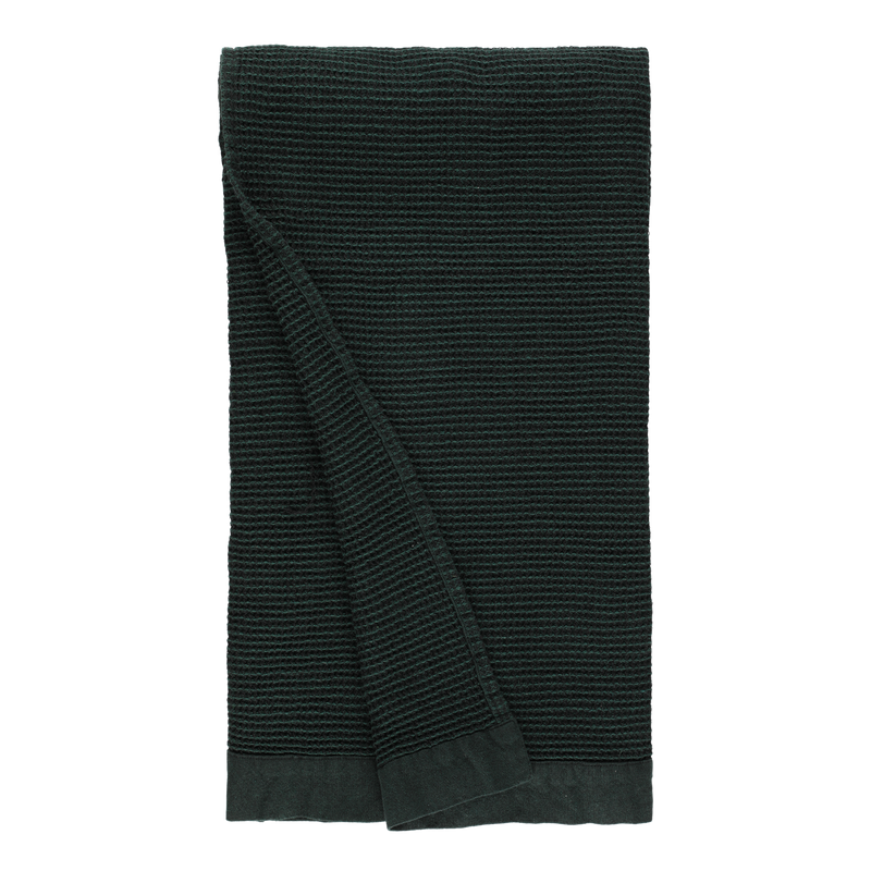 Folded Rento Kenno Bath Towel Dark Green