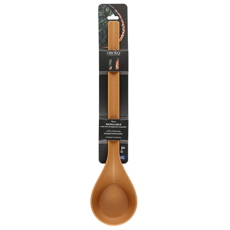 Rento Pisara Biocomposite Sauna Ladle, natural in packaging sleeve