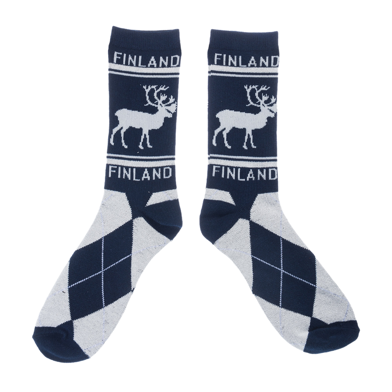 Robin Ruth Checkered Finland Moose Mens Socks